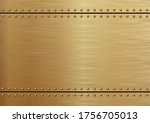 Brushed Golden Metal. Textured Metallic Background. 