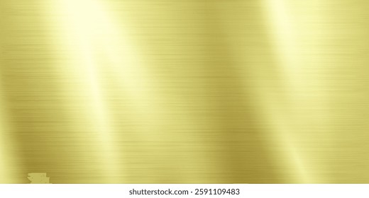 Brushed golden texture with bright shine. Shiny yellow metallic background