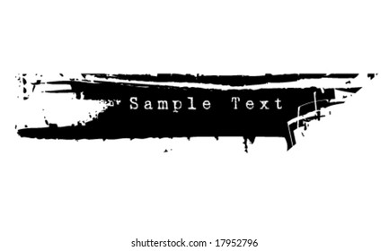 Brushed ink banner / header vector grunge illustration with space for text
