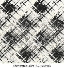 Brushed Ink Blots Textured Checked Pattern