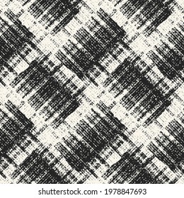 Brushed Ink Textured Checked Pattern