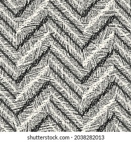 Brushed Ink Textured Chevron Pattern