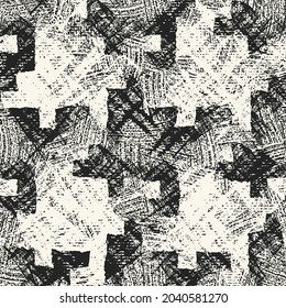Patrón de gallo con textura de tinta cepillado