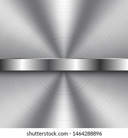 Brushed Metal Background with Banner in the Middle