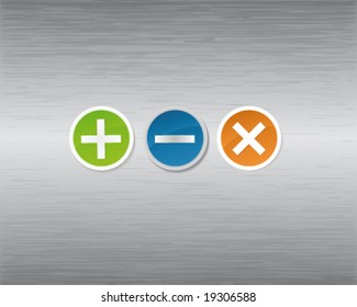 Brushed Metal Buttons Vector Illustration