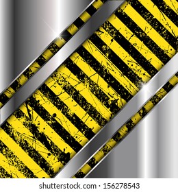 Brushed metal and grunge striped background