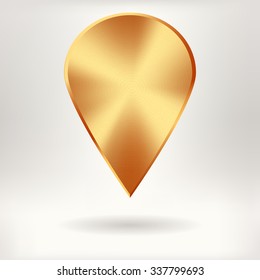 Brushed Metal  Map Pointer   - vector illustration