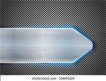 Brushed metal on textured metal. Abstract background. Vector illustration