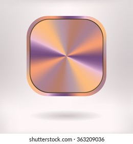 Brushed Metal Square Button    - vector illustration