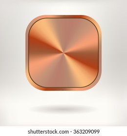 Brushed Metal Square Button    - vector illustration