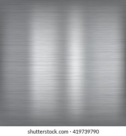 Brushed metal texture. Gray vector abstract background. Steel or Aluminium.