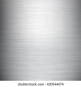 Brushed metal texture. Gray vector abstract background. Steel or Aluminium.