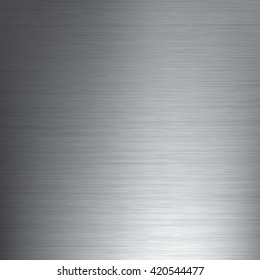 Brushed metal texture. Gray vector abstract background. Steel or Aluminium.