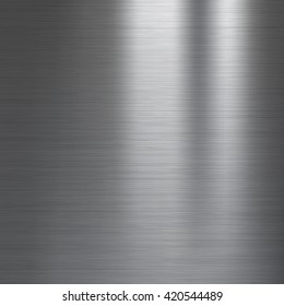 Brushed metal texture. Gray vector abstract background. Steel or Aluminium.