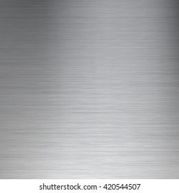 Brushed Metal Texture. Gray Vector Abstract Background. Steel Or Aluminium.