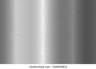 Brushed metal texture. Vector steel background with scratches.