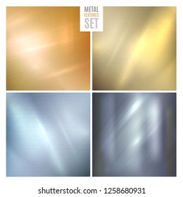 Brushed metal textures set