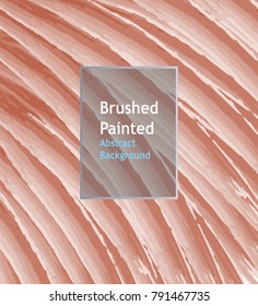 Brushed painted abstract line background orange color