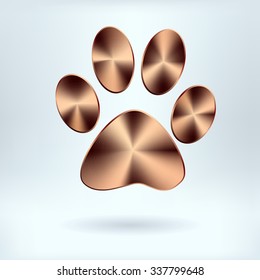 Brushed Pet Paw  - vector illustration
