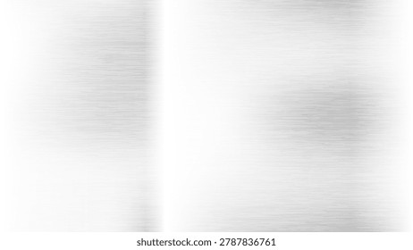 Brushed silver metal texture features a horizontal linear surface with subtle metallic streaks and light gray gradients in this high quality industrial vector background.