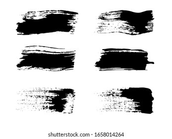 Brushed Stripes. Monochrome Abstract Trace. Black Brush Stroke Shapes. Scribble Abstract. Dark Distress Shapes. White Brush Stroke Borders.