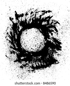 Brushed sun or orb with spatter vector