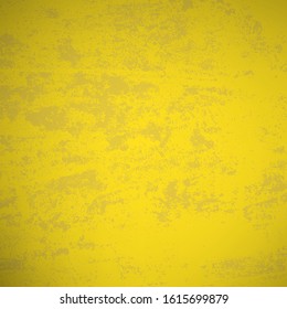 Brushed yellow paint cover. Distress urban used texture. Grunge rough dirty background. Overlay aged grainy messy template. Renovate wall scratched backdrop. Empty aging design element. EPS10 vector