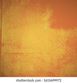 Brushed yellow paint cover. Distress urban used texture. Grunge rough dirty background. Overlay aged grainy messy template. Renovate wall scratched backdrop. Empty aging design element. EPS10 vector