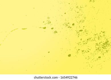 Brushed yellow paint cover. Distress urban used texture. Grunge rough dirty background. Overlay aged grainy messy template. Renovate wall scratched backdrop. Empty aging design element. EPS10 vector