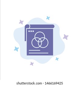 Brusher, Poster, Wallpaper, Fly Blue Icon on Abstract Cloud Background. Vector Icon Template background