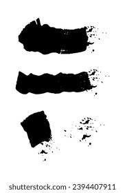 Brushes 10.Grunge brush strokes.Vector linear strokes,abstract ink backgrounds.Illustrations for design,banners,backgrounds,textures