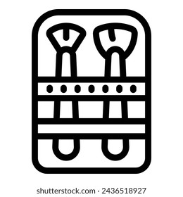Brushes assortment icon outline vector. Makeup artist kit. Facial grooming supplies