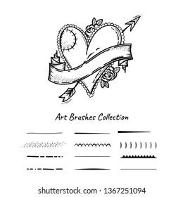 Brushes collection for illustration
