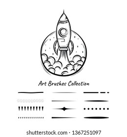 Brushes collection for illustration
