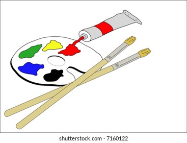pinceles y pintura coloreada para el artista