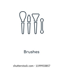 Brushes concept line icon. Linear Brushes concept outline symbol design. This simple element illustration can be used for web and mobile UI/UX.