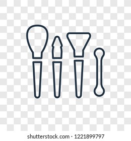 Brushes concept vector linear icon isolated on transparent background, Brushes concept transparency concept in outline style