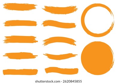 Brushes and elements for annotating, highlighting, and underlining in Text. brush strokes templates. Grunge elements for social media.