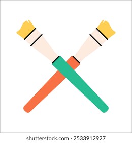 Icono de pinceles Ilustración de estilo de diseño plano
