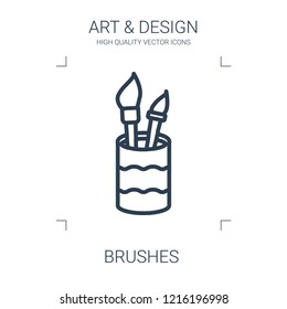 brushes icon. high quality line brushes icon on white background. from art collection flat trendy vector brushes symbol. use for web and mobile