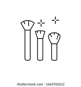 Brushes icon. Simple line, outline vector elements of beauty salon things for ui and ux, website or mobile application