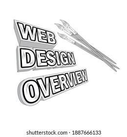 descripción general del diseño web de pinceles y letras