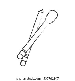  brushes makeup equipment icon over white background. vector illustration