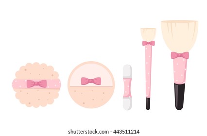 brushes for makeup isolated illustration,vector.