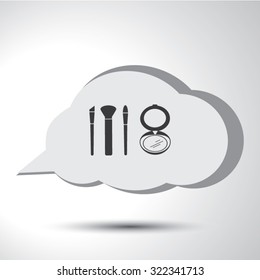 Brushes for makeup sign flat icon