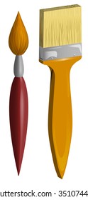 Brushes on a white background