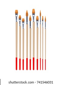 Brushes on a white background
