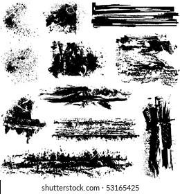 Brushes and other grunge elements vector