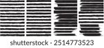 Brushes pack .Grunge Paint Roller set . Vector brush Stroke . Distressed banner . Black stripes isolated. paintbrush collection .Textured box . Torn or ripped paper edges for banner. Bulge lines