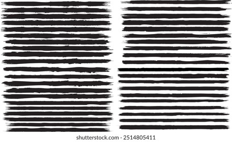 Brushes pack .Grunge Paint Roller set . Vector brush Stroke . Distressed banner . Black stripes isolated. paintbrush collection .Textured box . Torn or ripped paper edges for banner. Bulge lines
